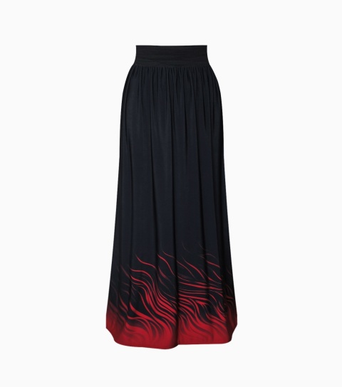 Długa spódnica z printem "Córa Ognia"